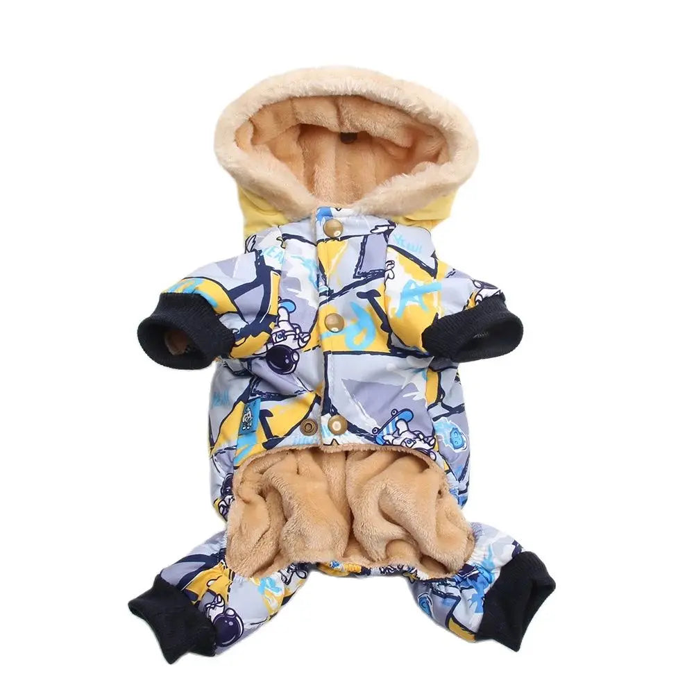 Boy Dog Cat Warm Jumpsuit Hoodie Windbreak Apparel Pet Puppy Winter Coat Jacket Outfit