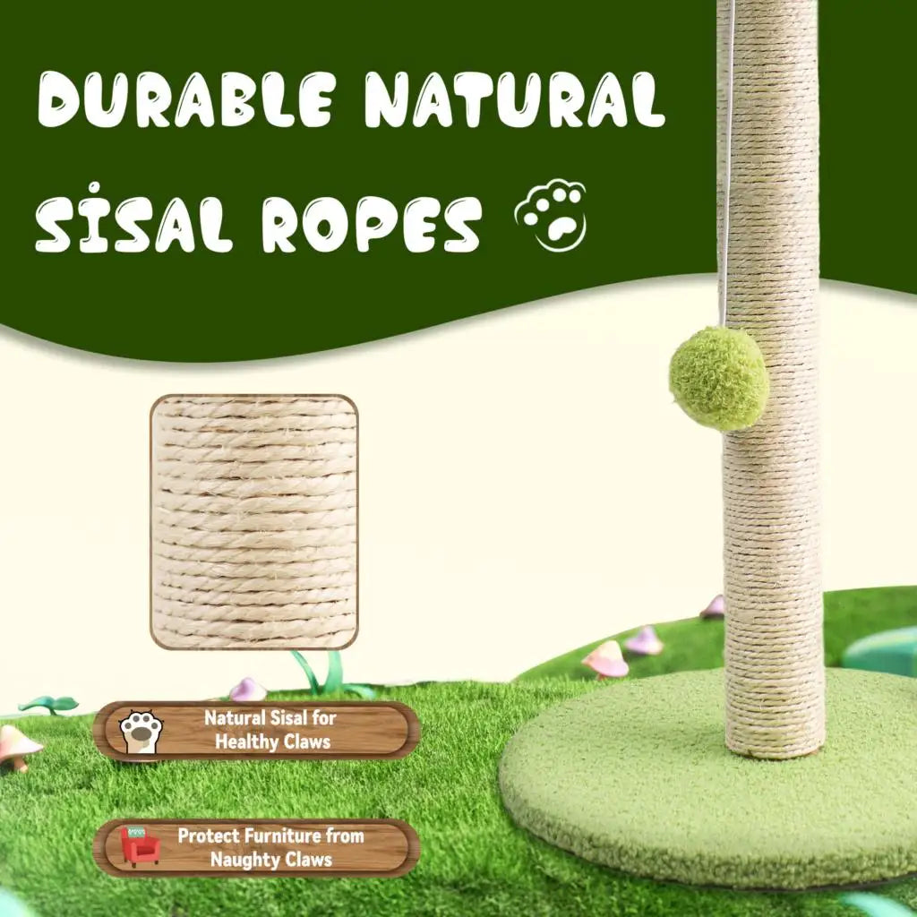 Poste rascador para gatos, postes rascadores para gatos con hojas verdes bonitas con cuerda de Sisal, postes para gatos de interior, árbol para gatos, productos para mascotas, juguete