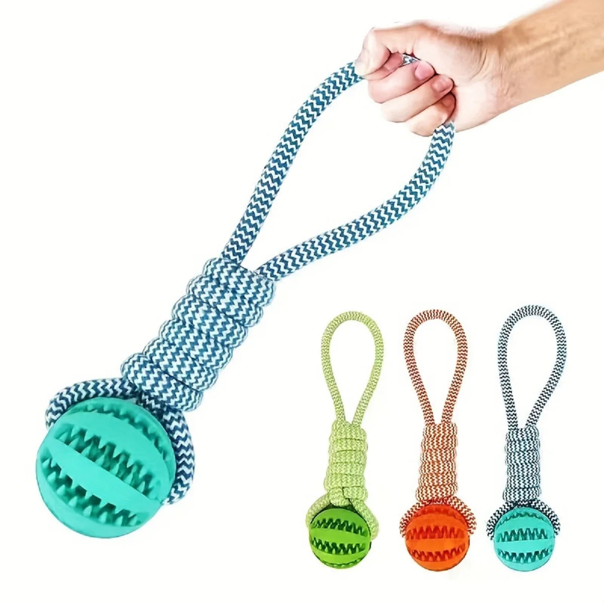 Pelotas de juguete para perros, cuerda interactiva para tratar, bolas de goma con fugas para perros pequeños y medianos, resistente a mordeduras, Limpieza de dientes para mascotas