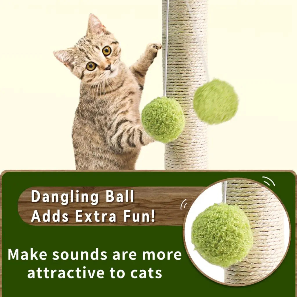 Poste rascador para gatos, postes rascadores para gatos con hojas verdes bonitas con cuerda de Sisal, postes para gatos de interior, árbol para gatos, productos para mascotas, juguete