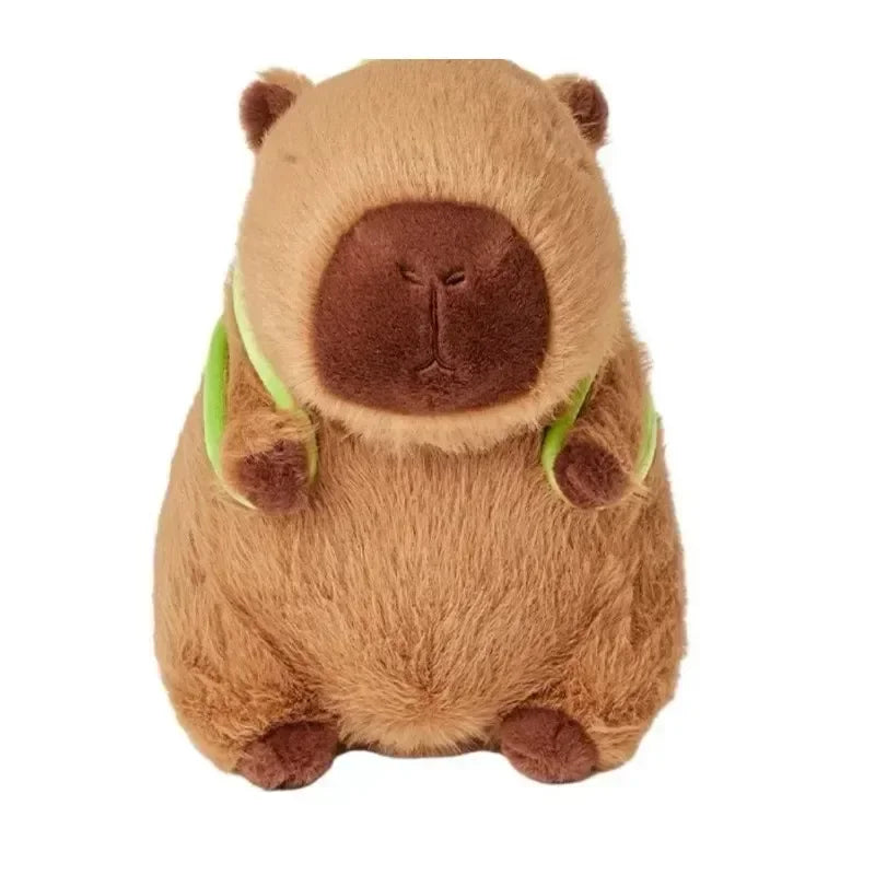 Capybara peluche avec sac à dos tortue Simulation Capibara Anime poupée moelleuse mignon animaux en peluche poupée cadeau de noël jouets pour enfants