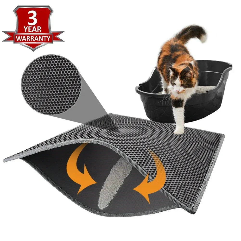 Tapis de litière pour chat, imperméable et antidérapant, Double couche, boîte pour animaux de compagnie, accessoire EVA, coussin, boîte de rembourrage, fournitures de tapis de sable pour chat