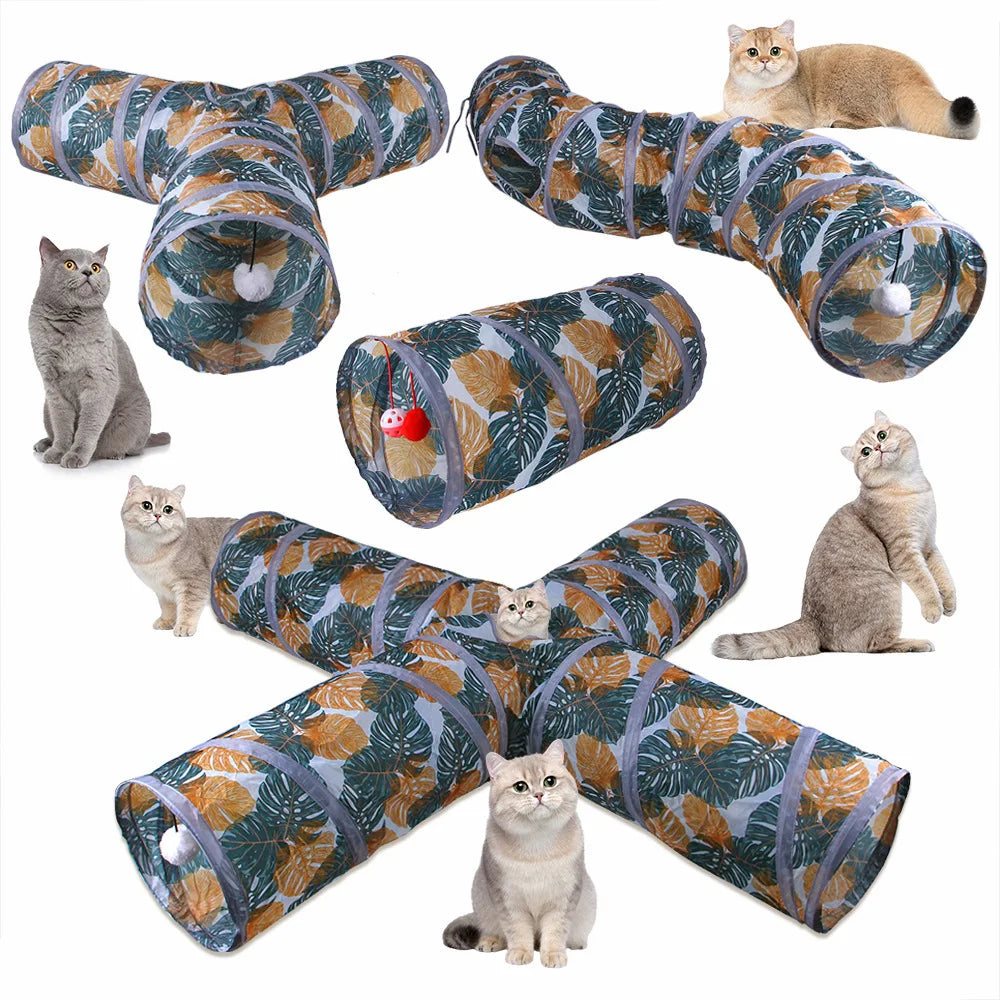 Tunnel pour chat à 2/3 trous, Tube pliable pour animaux de compagnie, jouet d'intérieur et d'extérieur, jouets pour chiots, Puzzle, exercice de dissimulation, jouet pour animaux de compagnie