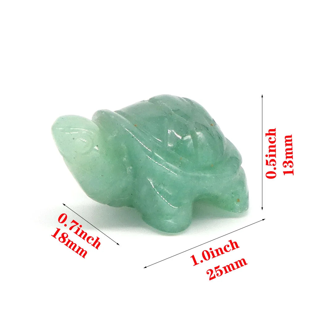 1" Mini Turtle Tortoise Natural Stones Healing Crystals Carved Animal Figurine Crafts DIY Jewelry Home Decor Ornaments Wholesale