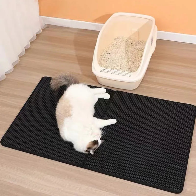 Tapis de litière imperméable pour chat de compagnie Double couche tapis de litière pour animaux de compagnie tapis de sable antidérapant tapis de lit lavable produits de tampon propre