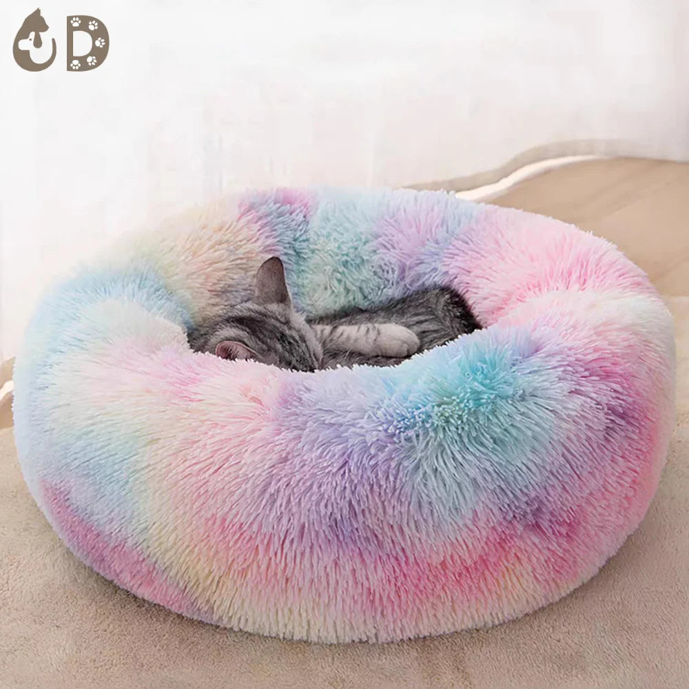 Cama para Gato, cojín cómodo, Donut, perrera redonda de felpa, cama nido para perro, cama lavable Ultra suave para invierno, cama para mascotas para perros y gatos