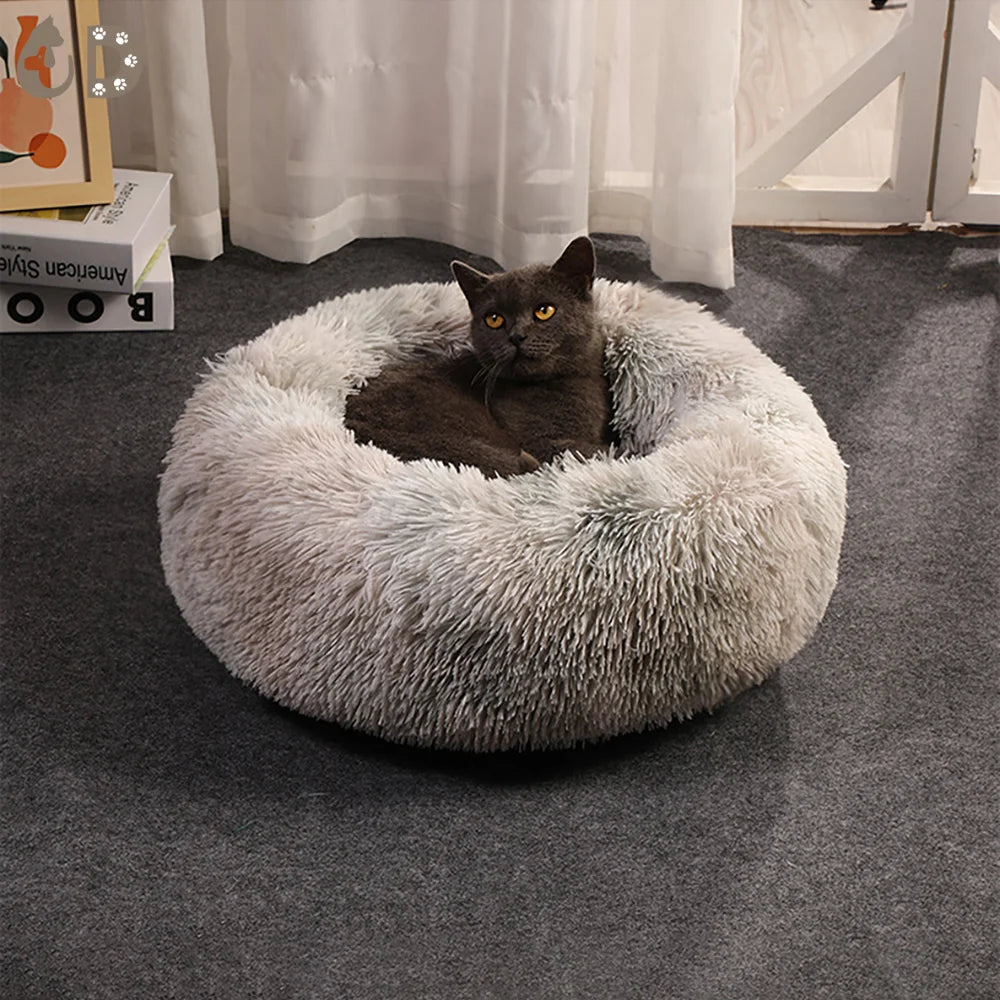 Cama para Gato, cojín cómodo, Donut, perrera redonda de felpa, cama nido para perro, cama lavable Ultra suave para invierno, cama para mascotas para perros y gatos