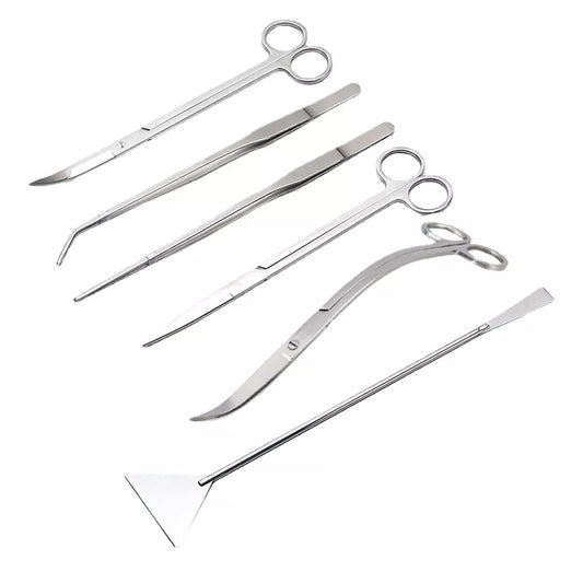 Aquarium Scissor Tools Fish Tank Tweezer Plants Wave Scissors Grass Stainless Cleaning Tools Storage Holder Aquarium Accessories