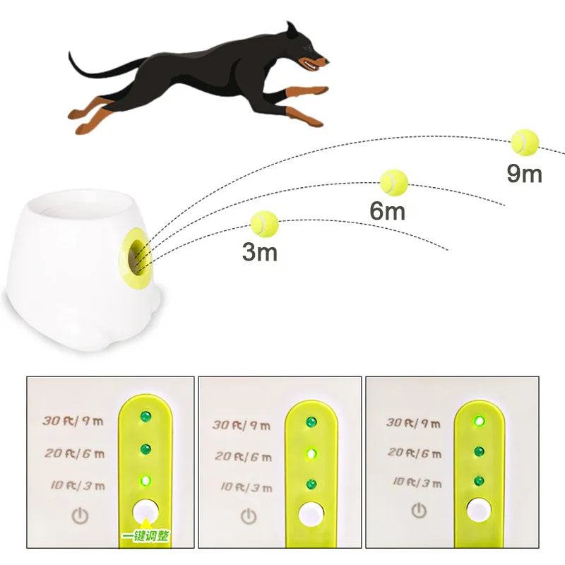 Catapulta para perros lanzador de pelotas, juguete para perros, lanzador de pelotas de tenis, pelota para saltar, juguetes Pitbull, máquina de pelotas de tenis, lanzamiento automático para mascotas