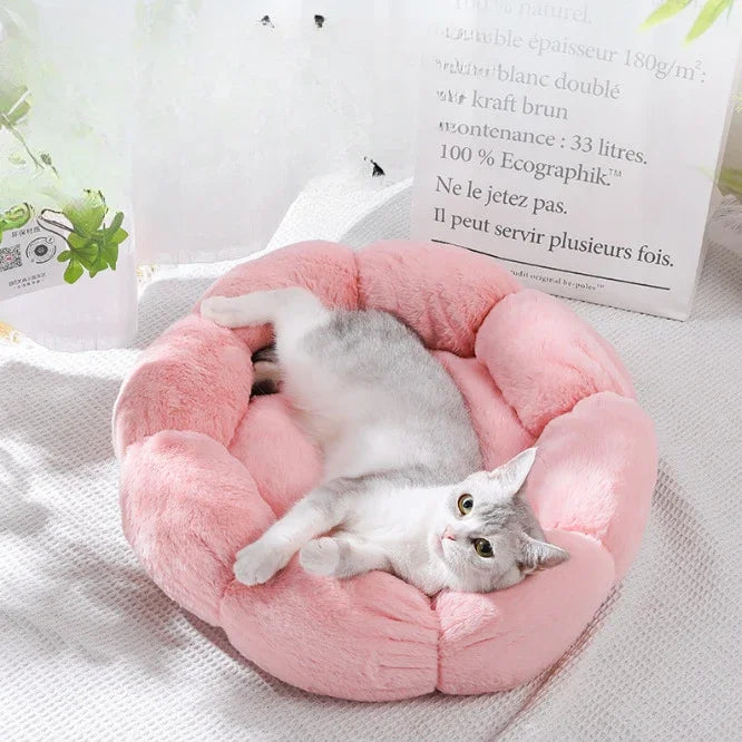 Cómoda cama para gatos y mascotas para dormir, para uso en interiores y exteriores, exclusiva alfombra para perros con forma de flor, camas para perros y gatos grandes