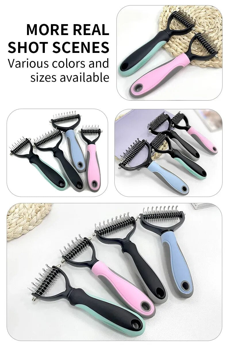 Pets Fur Knot Cutter Dog Grooming Shedding Tools Pet Cat Hair Removal Comb Brush Double sided Pet Products Suppliers Accessories