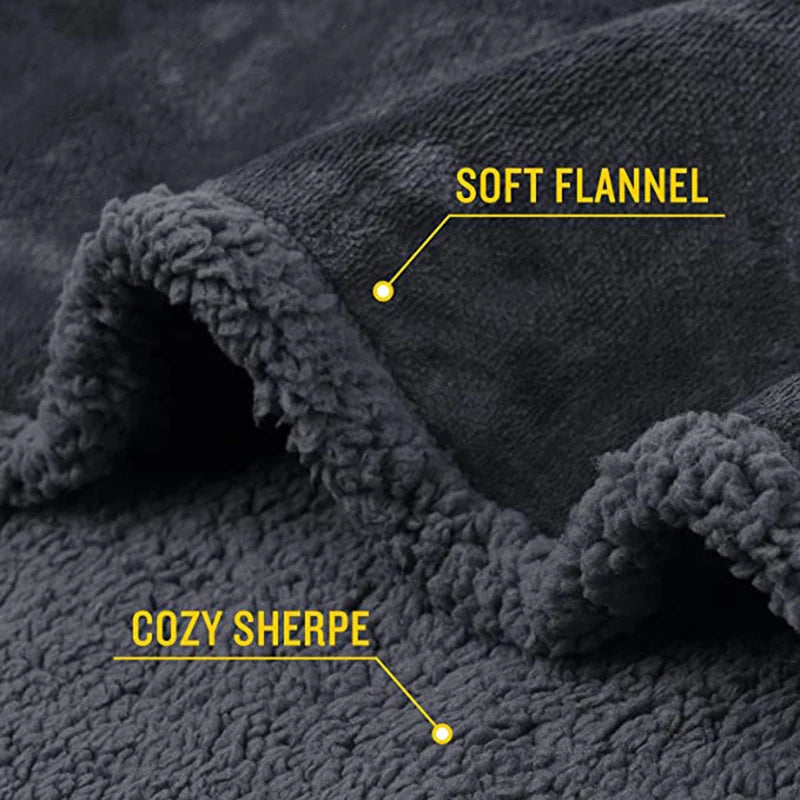 Waterproof Pet Blanket Liquid Pee Proof Dog Blanket for Sofa Bed Couch, Reversible Sherpa Fleece Furniture Protector Cover