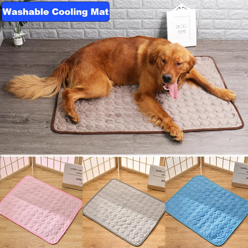 Estera refrescante para perros, alfombrilla de verano para mascotas, cama para perros, manta para gatos, sofá transpirable, lavable, suministros para mascotas, accesorios