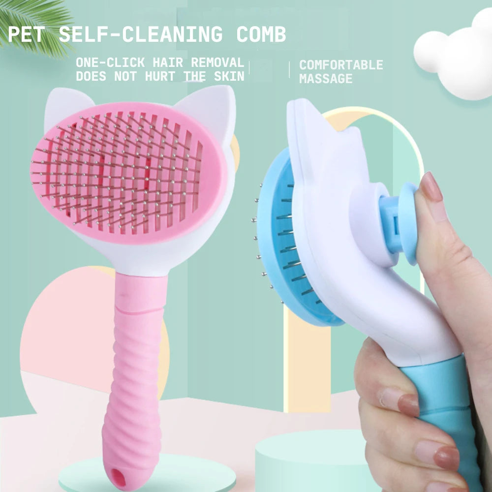 Peine para perro y gato, equipo de aseo, cepillo de pelo autolimpiante Golden Retriever, peines, accesorios de pelo corto para perros grandes