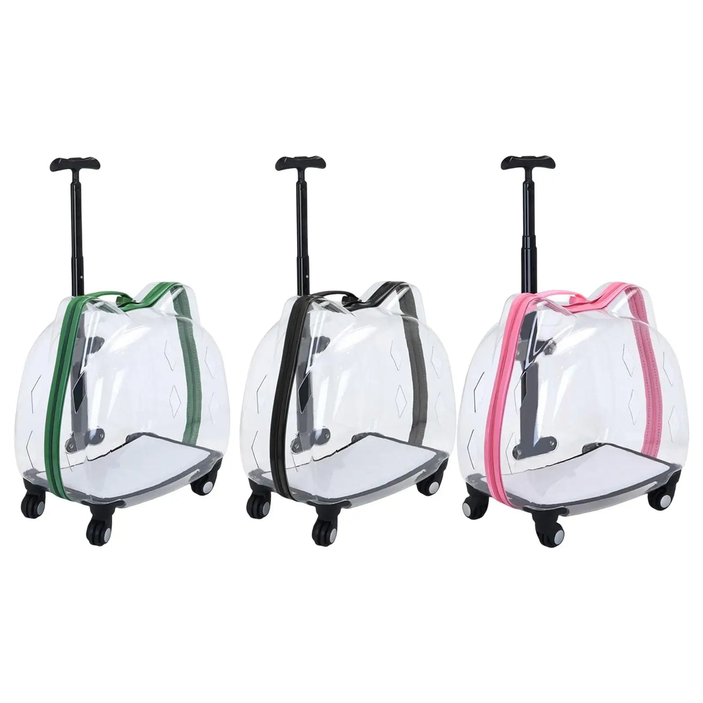 Valise de transport ventilée, boîtier de chariot, porte-bagages Portable Transparent avec roulettes pour randonnée et marche