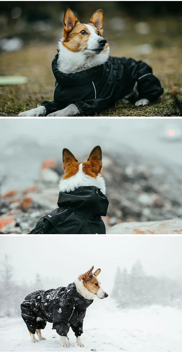 Abrigo para perros, chaqueta para exteriores, impermeable, ropa cálida de invierno, mono grande, impermeable reflectante para perros medianos y grandes