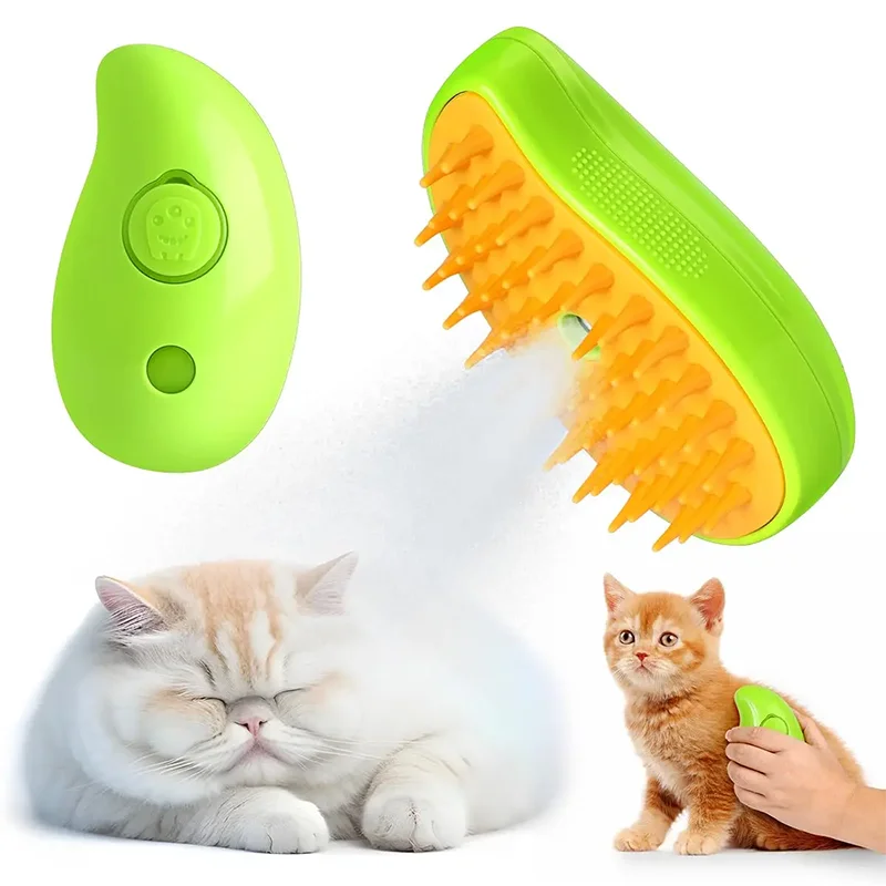 Brosse à vapeur 3 en 1 pour chien, Spray électrique pour poils de chat, peigne de Massage, toilettage pour animaux de compagnie, élimine les enchevêtrements et les poils lâches, fournitures torrides