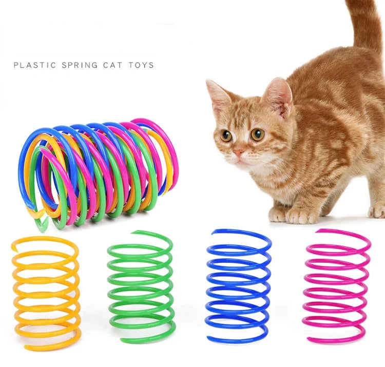 Ressorts en spirale pour chaton, jouets pour chat, jauge Interactive, jouet à ressort coloré, jouet pour animaux de compagnie, produits pour animaux de compagnie