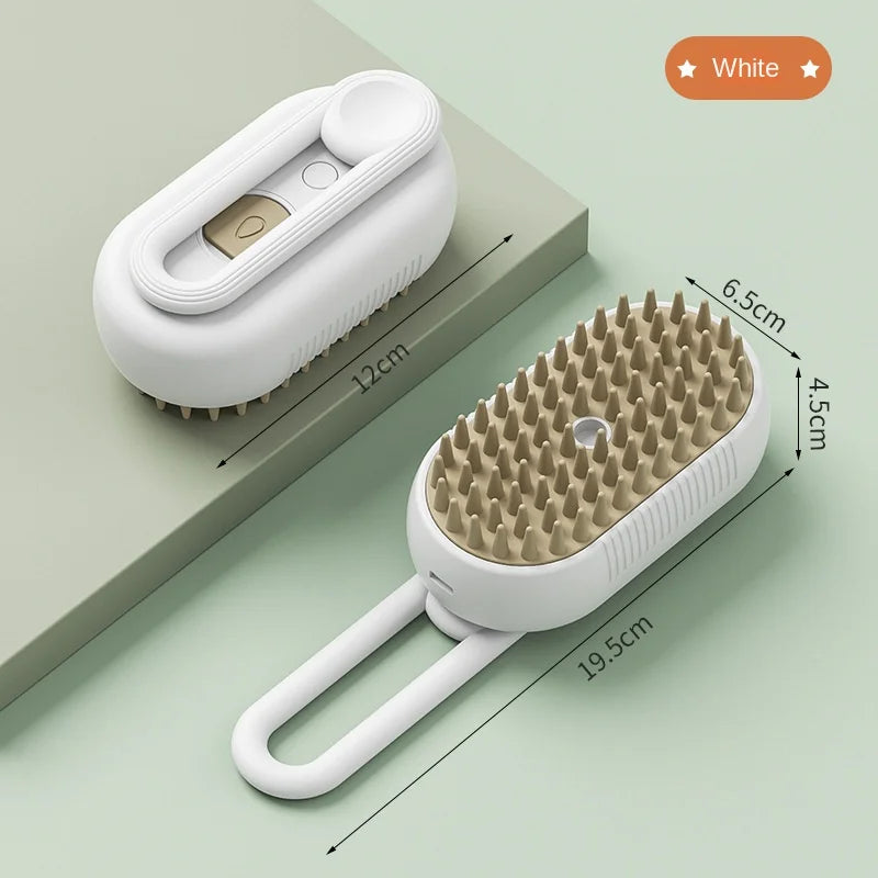 Steamy Brosse électrique pour chien 3 en 1 - Brosse à poils de chat - Pour massage, toilettage des animaux domestiques, élimination des poils emmêlés et lâches