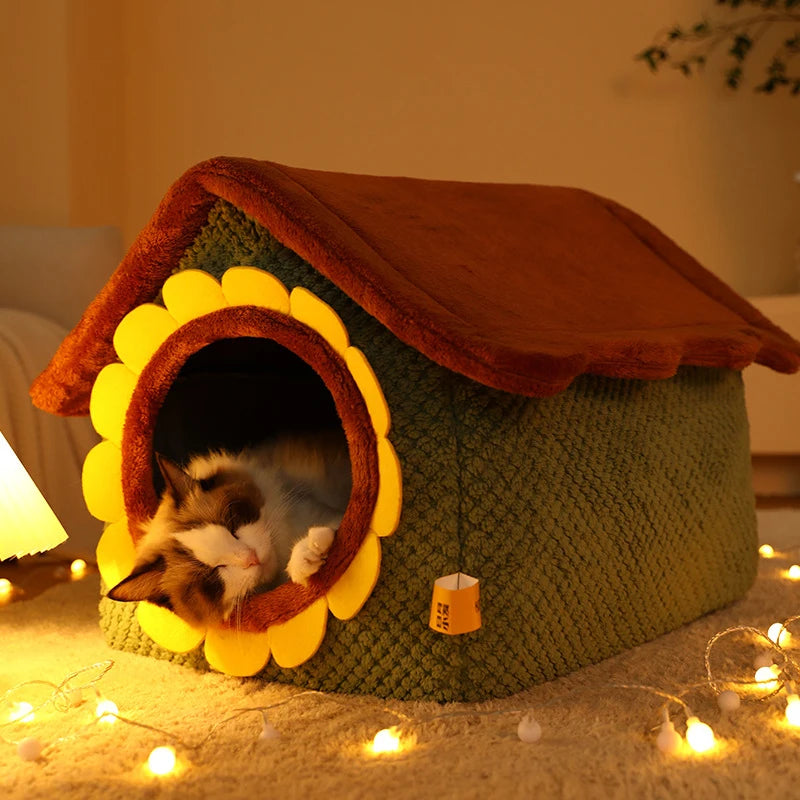 Casa de invierno para gatos, casa escondite para gatos, perrera para perros de interior, cachorro, cama para dormir para mascotas pequeñas, tienda para mascotas, camas y muebles para perros