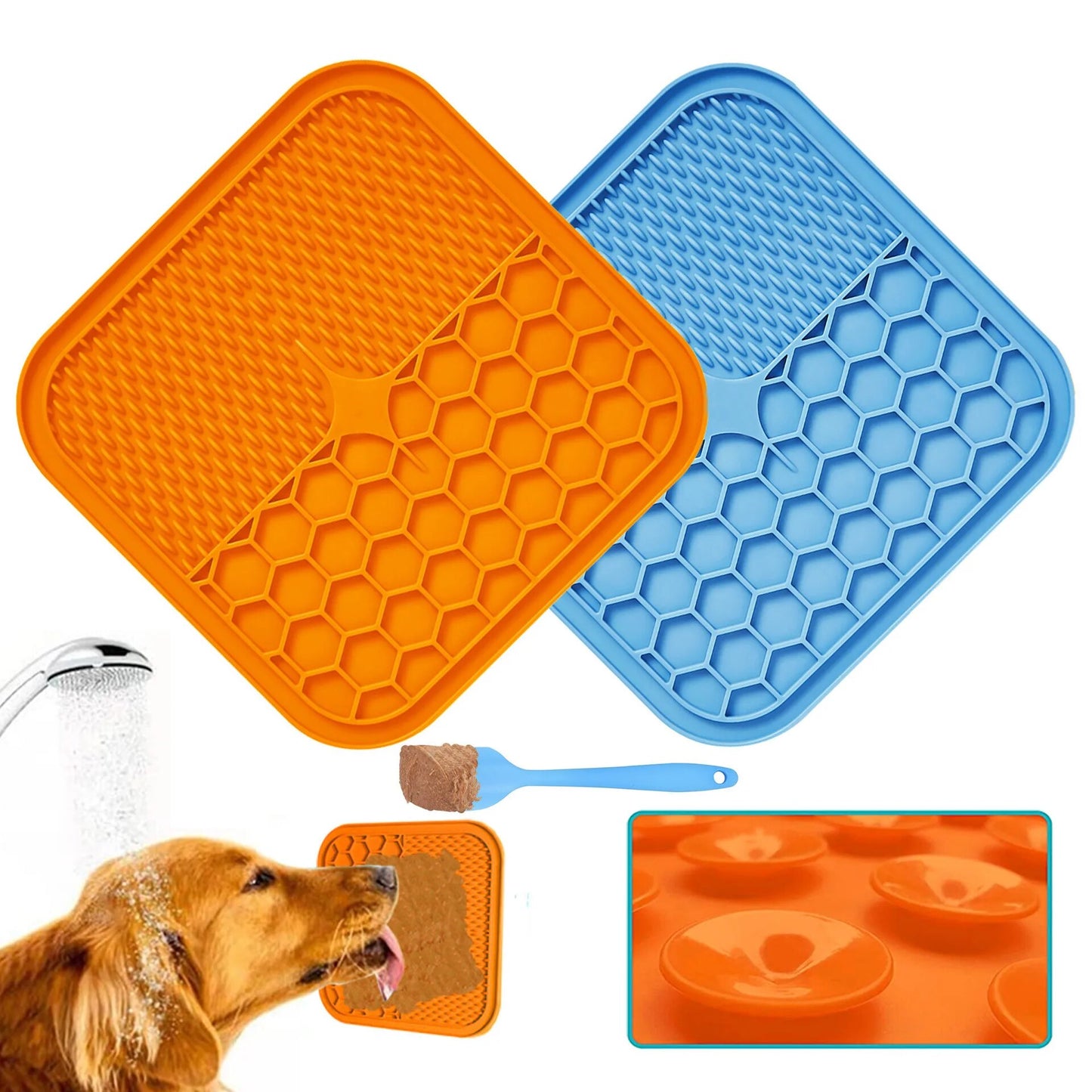 Almohadilla para lamer para perro, juguete, gato, alimentador más lento, tapete para lamer para cachorro, gatito, dispensador de silicona, alimentación para mascotas, tapete para lamer, almohadilla de distracción para baño, accesorios