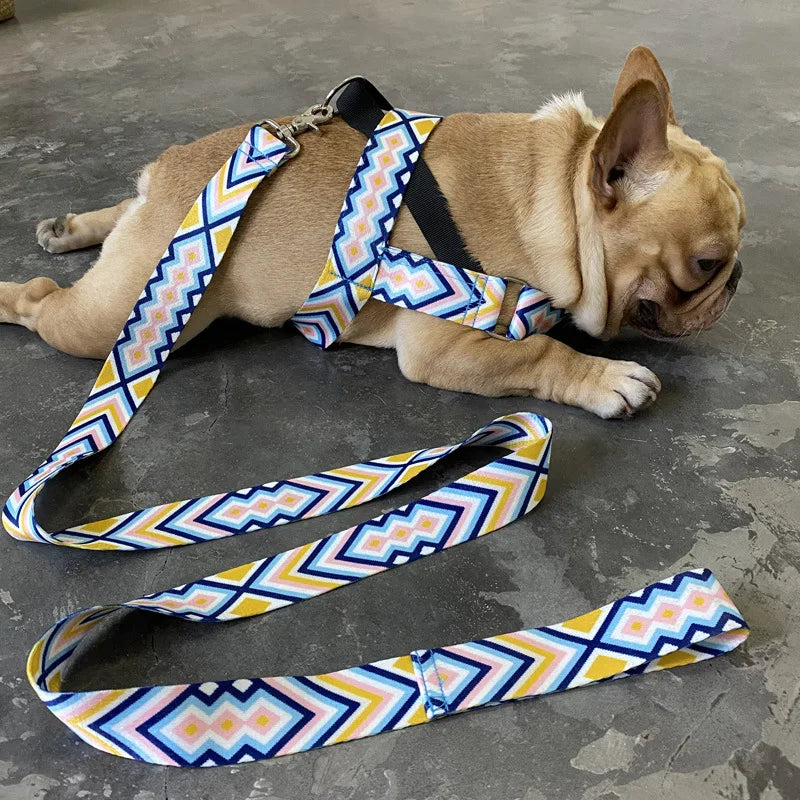 Nuevo conjunto de correa y arnés para perros, arnés reflectante ajustable para cachorros, chaleco para caminar al aire libre, arnés para perros pequeños y medianos, accesorios