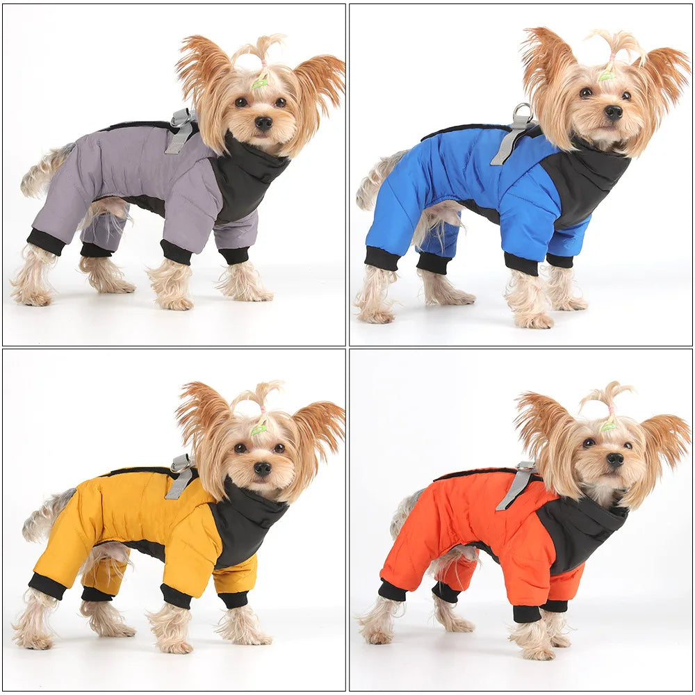 Mono grueso y cálido para perros, ropa de invierno para perros, abrigo para Chihuahua Youkshire, monos a prueba de viento para cachorros, chaqueta para caniche, ropa para mascotas