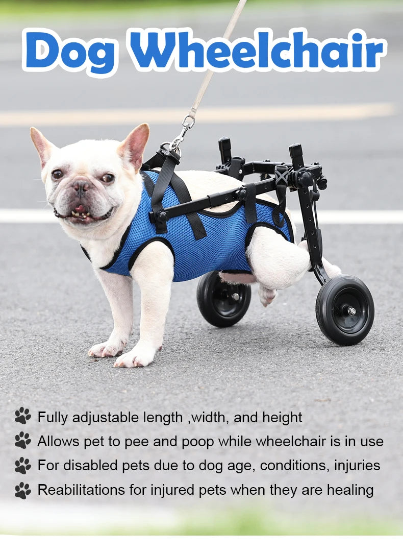 Pet Accessories Light Weight Easy Assemble Adjustable Pet Dog Wheelchair for Disabled Hind Legs Walking