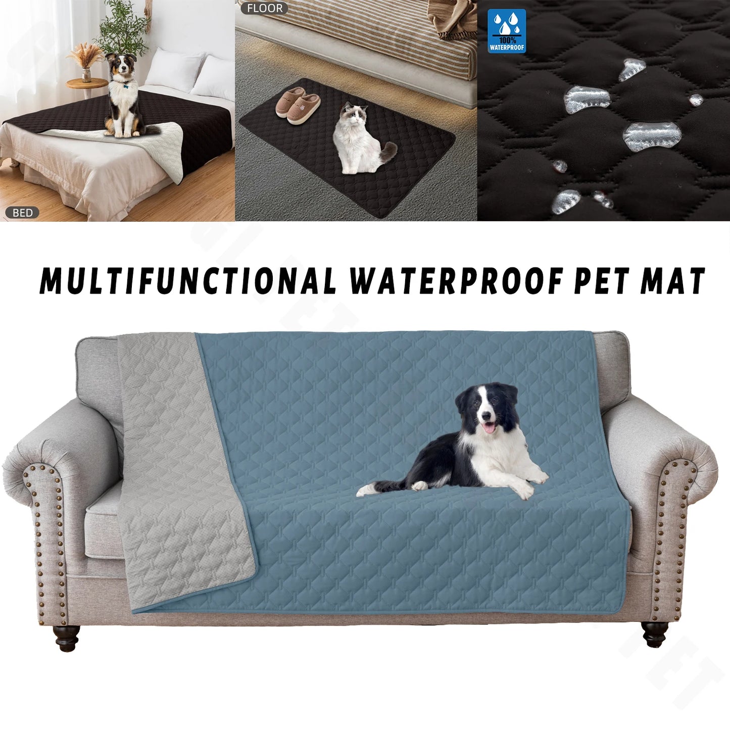 Couverture de lit imperméable et antidérapante pour chien et animal de compagnie, tapis de lit pour animal de compagnie, protection de matelas contre l'incontinence de voiture, housse de canapé pour meubles