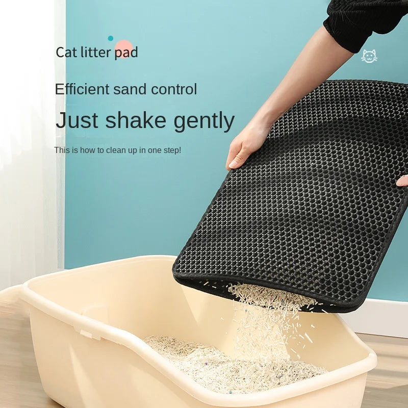 Breathable Cat Litter Mat Double Strainer Anti-flaking Absorbent Deodorant Anti-splash Cat Toilet Mat Cat Scratching Mat