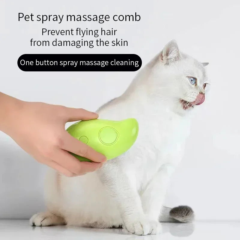 Cepillo de vapor para perros 3 en 1, cepillo eléctrico para el pelo de gatos con pulverizador, peine para masaje, cuidado de mascotas, elimina enredos y suministros para cabello suelto humeante