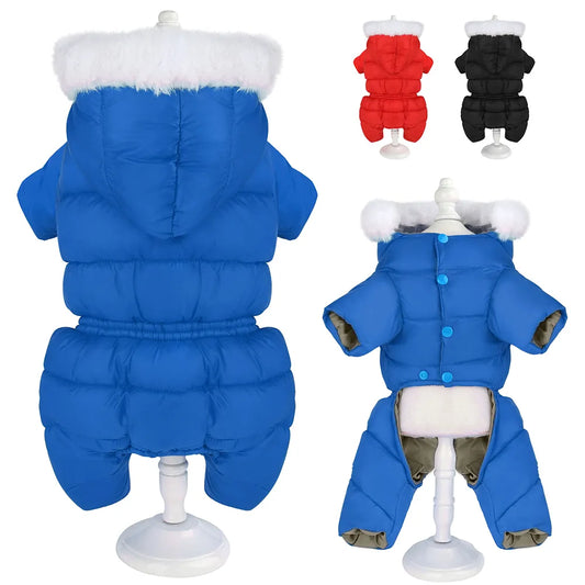 Ropa para perros pequeños, abrigo impermeable cálido de invierno para perros, sudaderas con capucha, ropa gruesa para mascotas, mono, chaqueta de 4 patas para perros y niñas