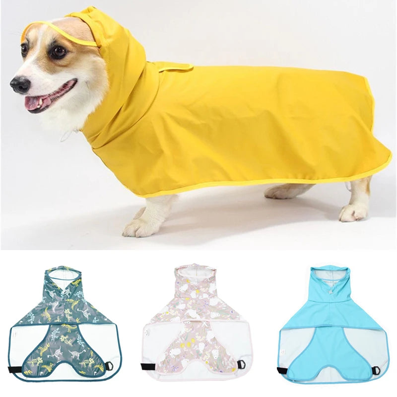 Temporada de lluvias, Chubasquero para perros y cachorros, ropa Impermeable para mascotas, ropa para perros, ropa Impermeable para mascotas, abrigos de lluvia Corgi Shiba Inu