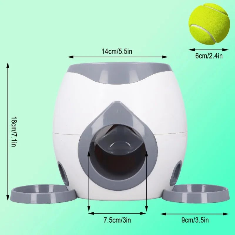 Lanceur automatique de balle pour jouet pour chien, machine de lancement de balle de tennis interactive pour chiens de taille moyenne, mangeoire intelligente d'entraînement interactif