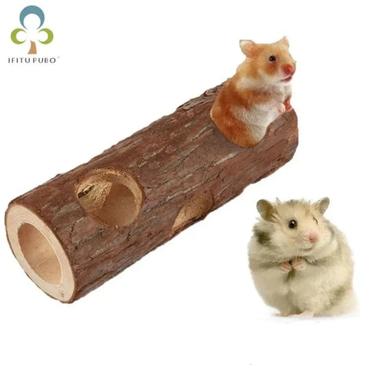 Tunnels en bois naturel pour Hamster, Tubes résistants aux morsures, cachette, jouet molaire pour chats d'intérieur, accessoires pour chiens