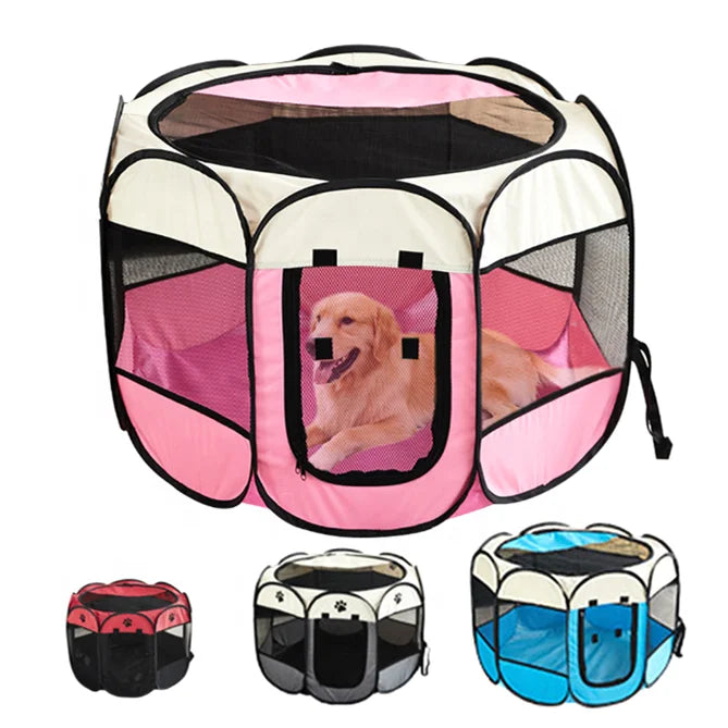 73*73*43cm Octágono sala de entrega de mascotas jaula para perros nido para gatos tela Oxford plegable resistente al agua tienda para perros y gatos sala de entrega