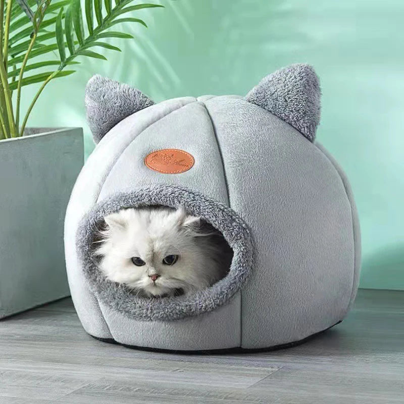 40x40cm Soft Plush Round Cat House Pet Mattress Warm Comfortable Cushion Cat Dog  Sleeping Tent For Small Dogs Pets Supplies