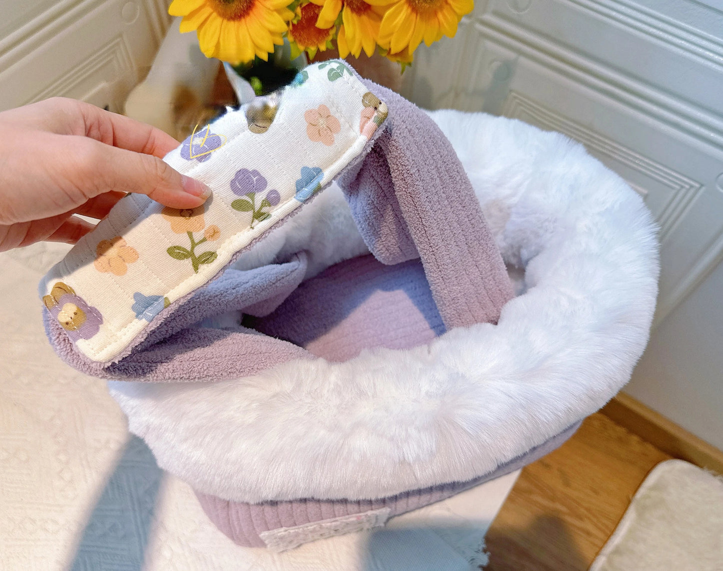 Thickened Warm Nest Bag Dual-use Pet Dog Teacup Teddy Yorkshire Tote Dog Bag Going Out Dog Bag Carrier Pet Carrier Bag Luxury