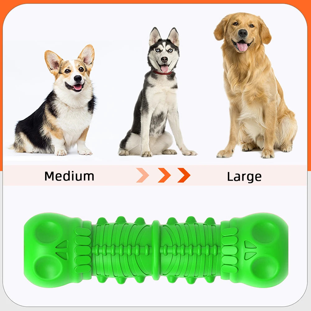 Juguetes chirriantes para perros, juguetes para masticar para perros resistentes e indestructibles, limpieza de dientes de goma Natural, huesos de perro para razas medianas y grandes