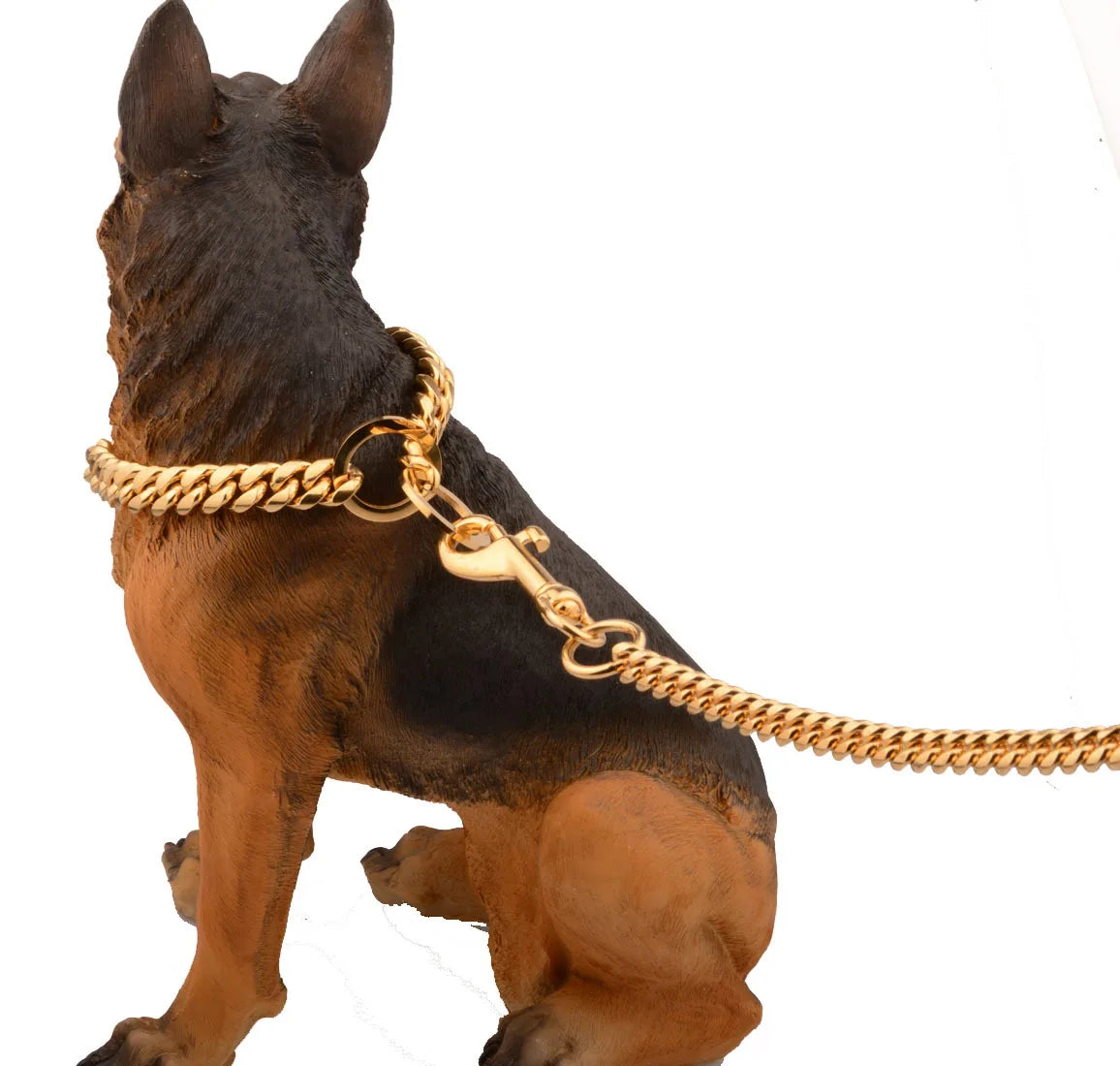 Traction Leash Faux Leather Strong Metal Cuba Stainless Steel Pet Chain for Dog Accessories