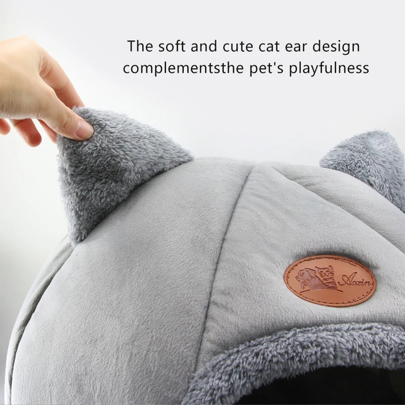 Super Soft Dog Round Cat Deep Sleep Comfort In Winter Warm Sleeping Tent Cozy Cave Mat Portable Indoor Cat Bed for Cats