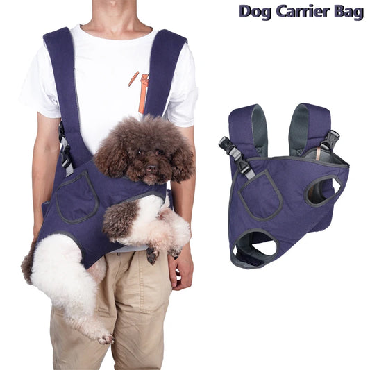 Bolsa de transporte ajustable para perros, transporte de perros de viaje al aire libre, soporte frontal para el pecho, bolso de hombro para cachorros para perros pequeños y gatos