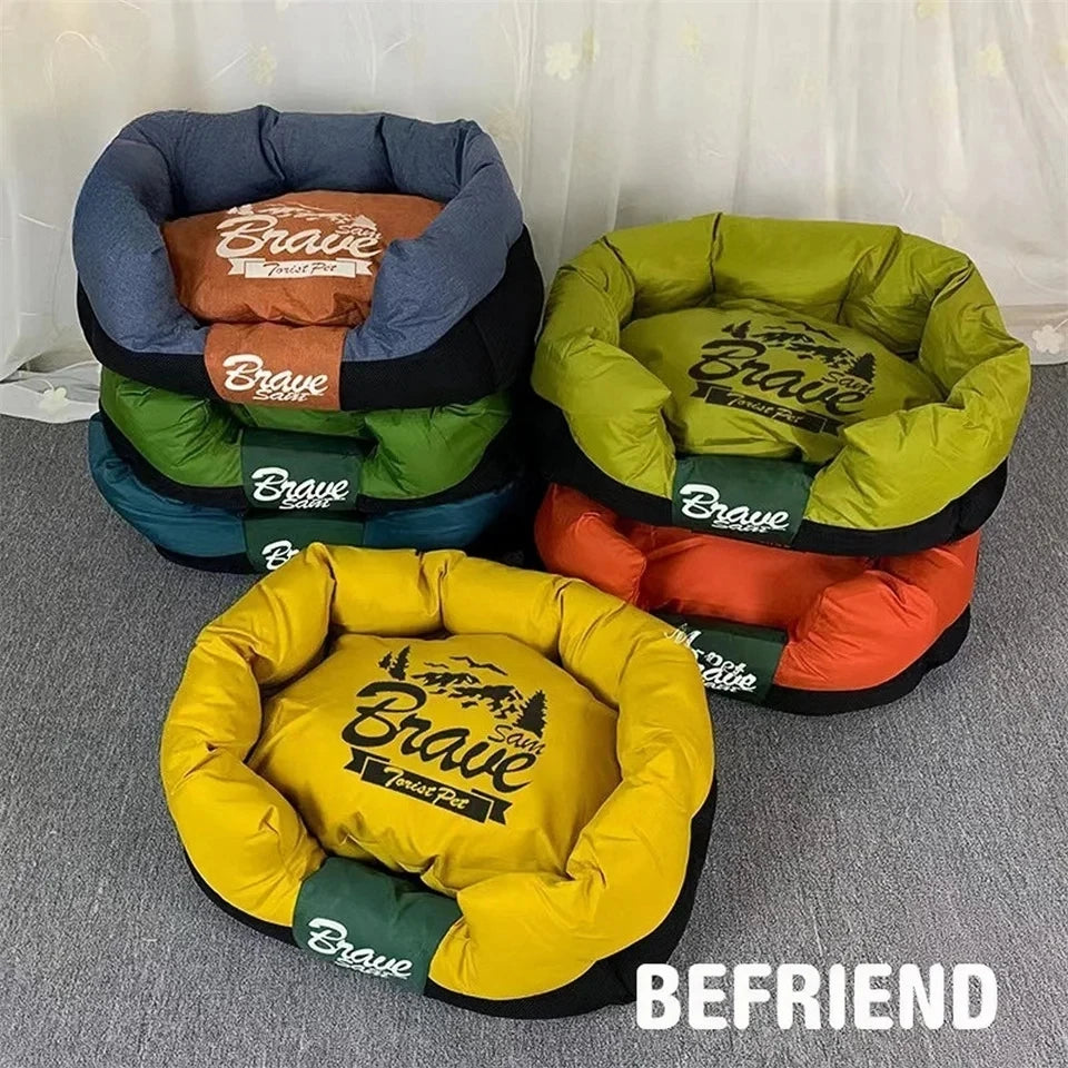 Nouveau taffetas doux Double face animal chat chien lit coussin maison canapé chenil doux chien chat chaud lit lavable moyen chenil