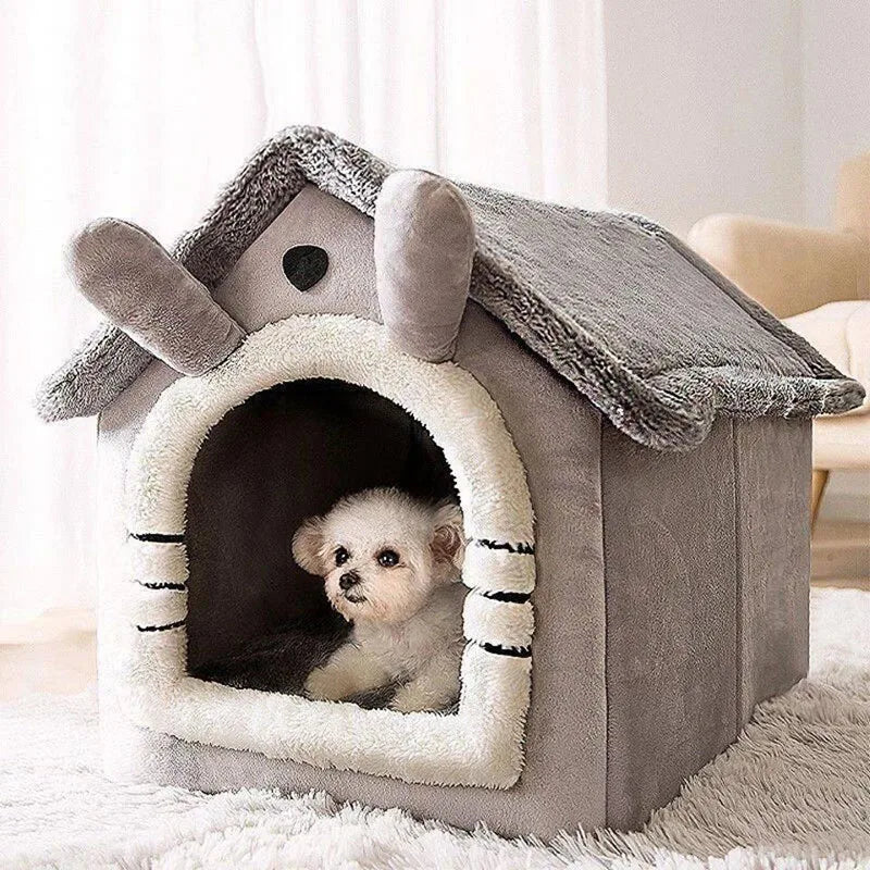 Soft Fluffy Cat Pet Hiding House Kitten Accessories Furniture Indoor Small Dog Puppy House Winter Cat Rabbit Deep Sleep Bed Nesk