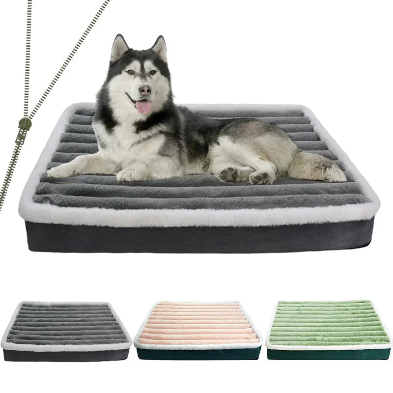 Alfombra grande para perros con cremallera, cama para mascotas, colchón para mascotas medianas, almohadilla ortopédica de espuma viscoelástica para mascotas, accesorios para perros