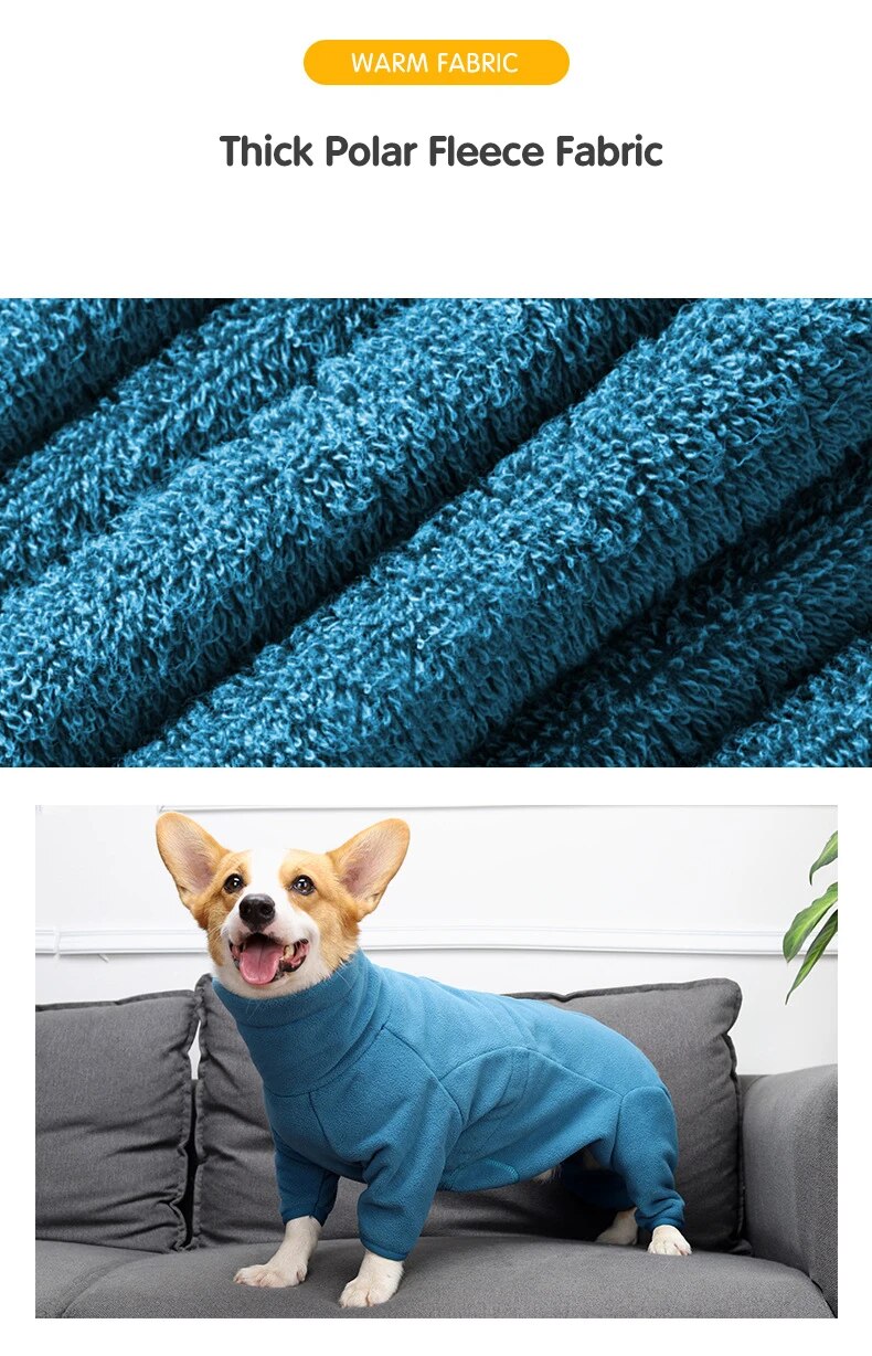 Sweat à capuche d'hiver pour animal domestique - Vêtements épais et chauds pour chiens de petite, moyenne et grande taille - Salopette réglable mâle/femelle pour Corgi - Style tendance