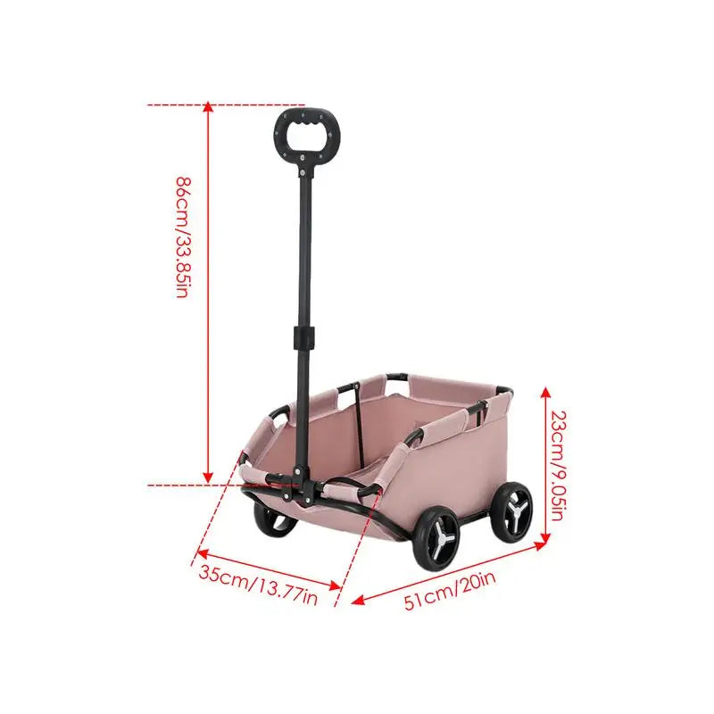 Stroller for Dog Rolling Cat Carrier Pet Carriage 4 Wheels Lightweight Folding Trolley Dog Cart for Travelling Shopping Walking