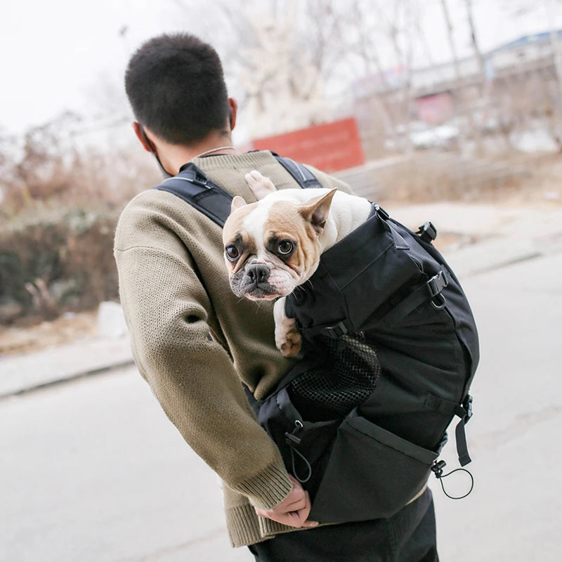 Outdoor Travel Puppy Medium Dog Backpack for Small Dogs Breathable Walking French Bulldog Carrier Bags Pet Supplies