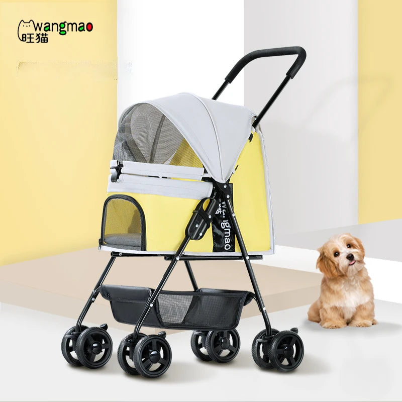 Poussette pour animaux de compagnie pour chiens chats chariot pour animaux chariot de voyage sac de Transport pliable roues de marche brouette chien Buggy