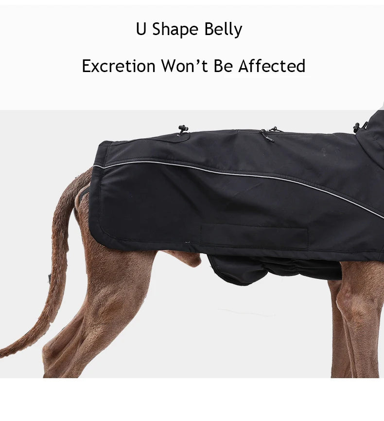 Chaqueta impermeable para perros grandes, forro polar Flexible en el pecho, chaquetas para perros de exterior, abrigo reflectante de seguridad para mascotas